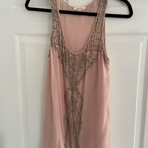 Renzo and Kai Pink Beaded Sleeveless Top